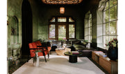 Emden Coffee Table in Natural — styled in a living room