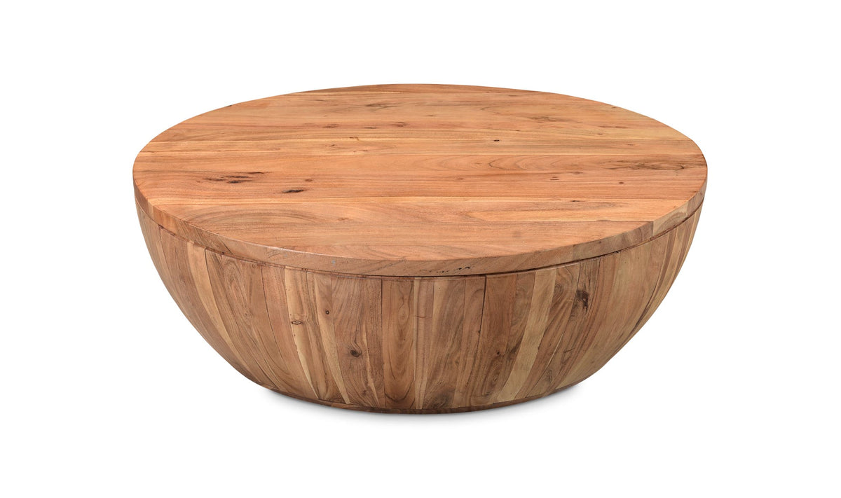 Emden Coffee Table in Natural — three-quarter view