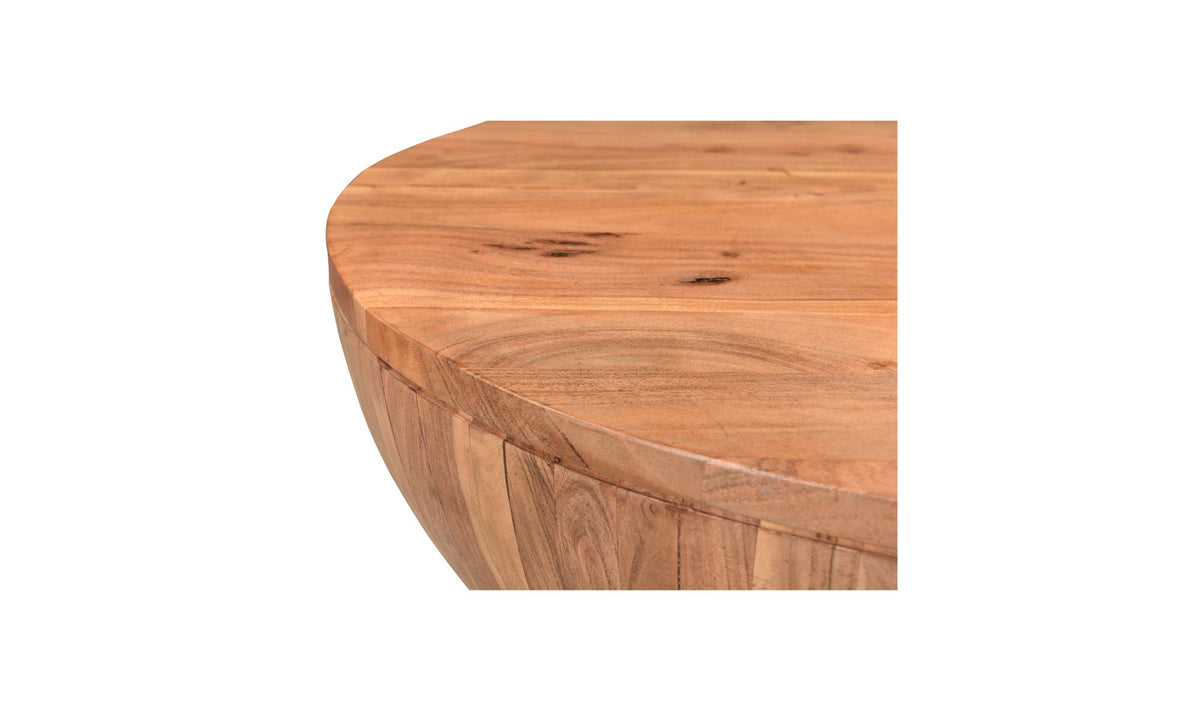 Emden Coffee Table in Natural — solid acacia wood detail