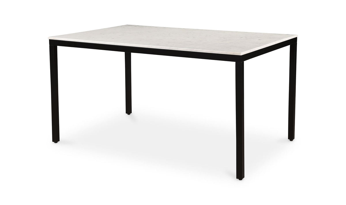 Perth Marble Dining Table in White, marble detail, view 2