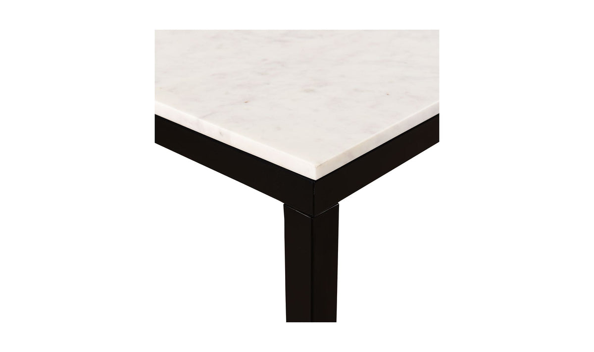 Perth Marble Dining Table in White, marble detail, view 5