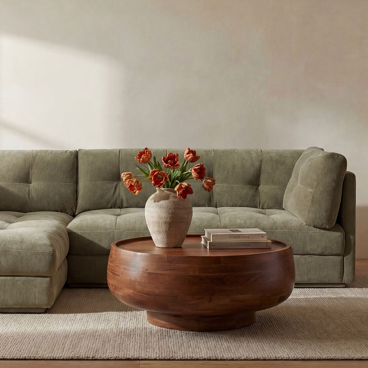 Wexham Storage Coffee Table in Natural — styled in a living room