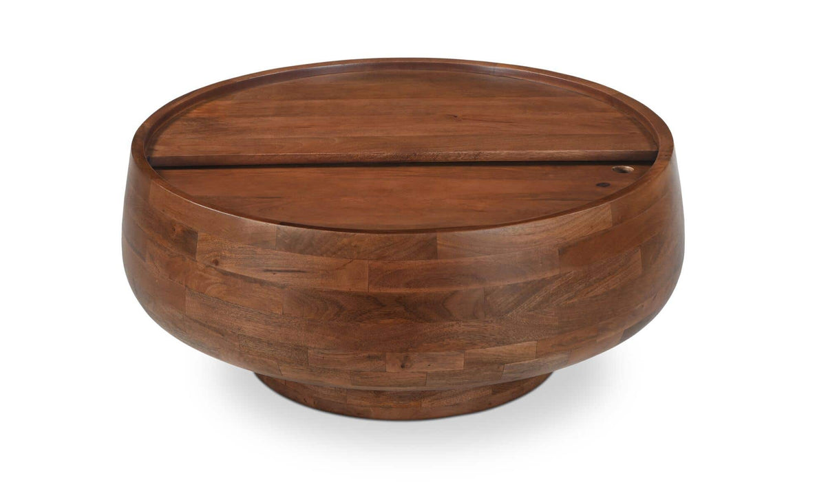 Wexham Storage Coffee Table in Natural — mango wood, 33" × 33"