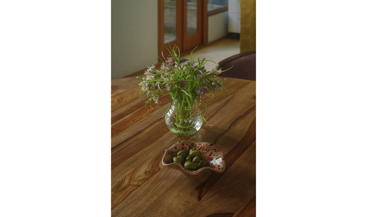 Telford Dining Table in Brown, styled in a living room, view 3