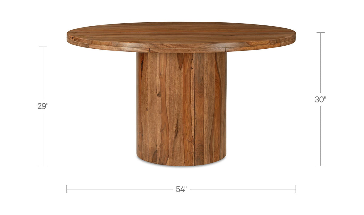 Telford Dining Table in Brown, dimensions diagram, 54" × 54"
