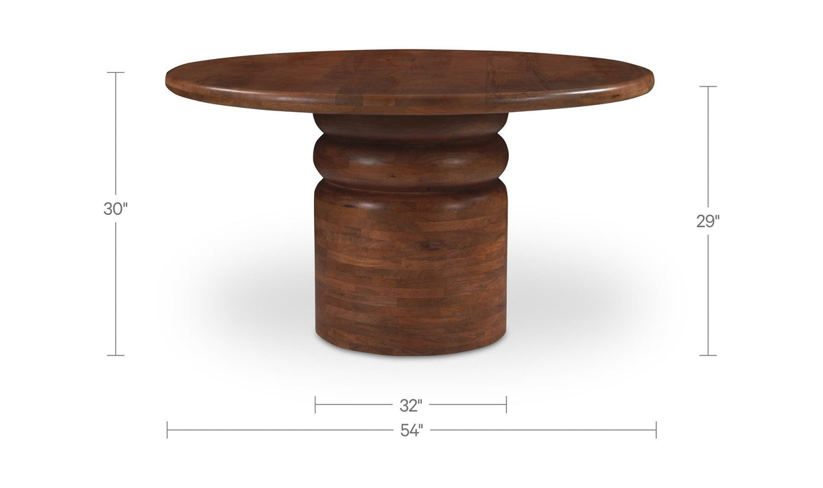 Modica Dining Table in Natural, dimensions diagram, 54" × 54"