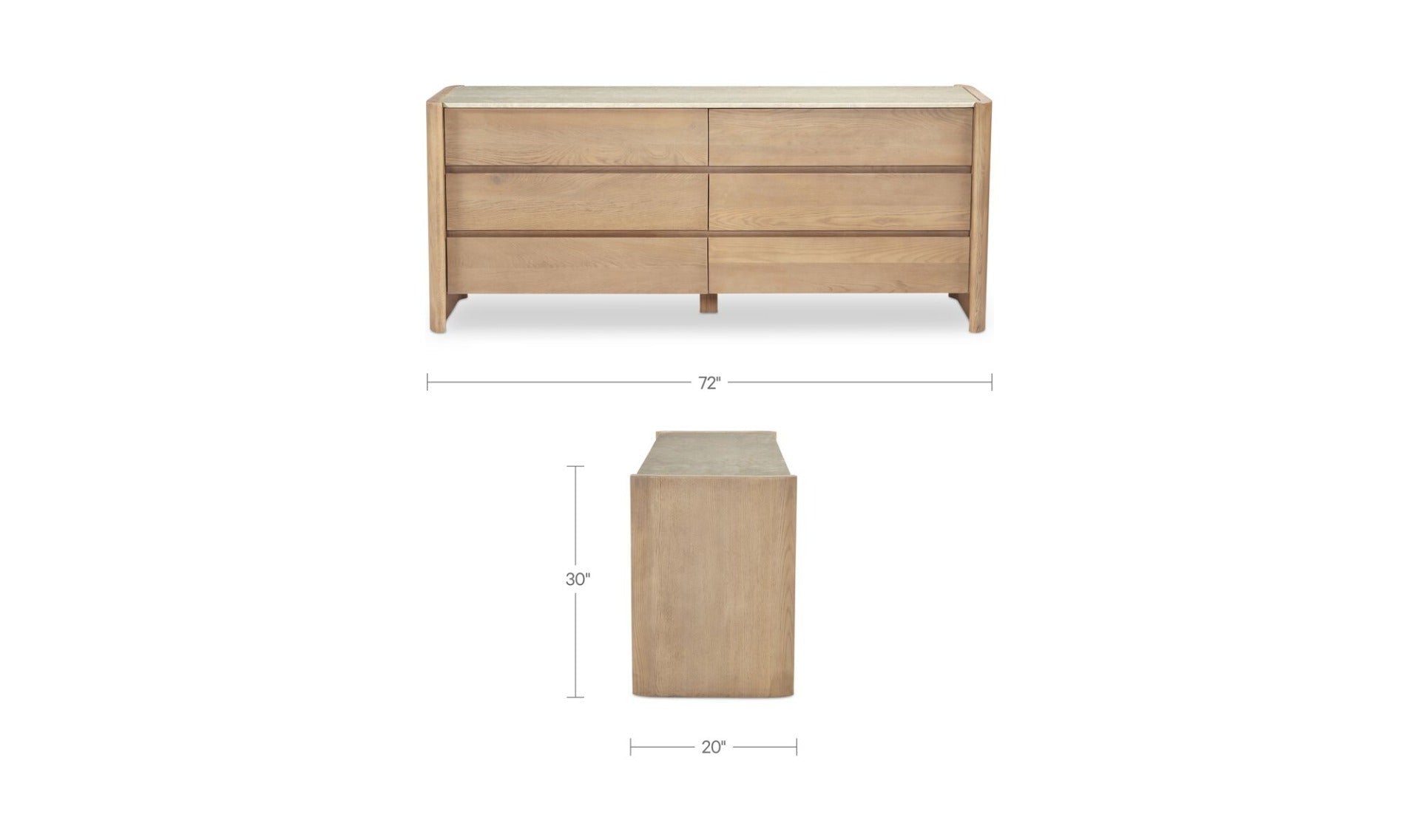 Larsson 6 Drawer Dresser Natural - Altera