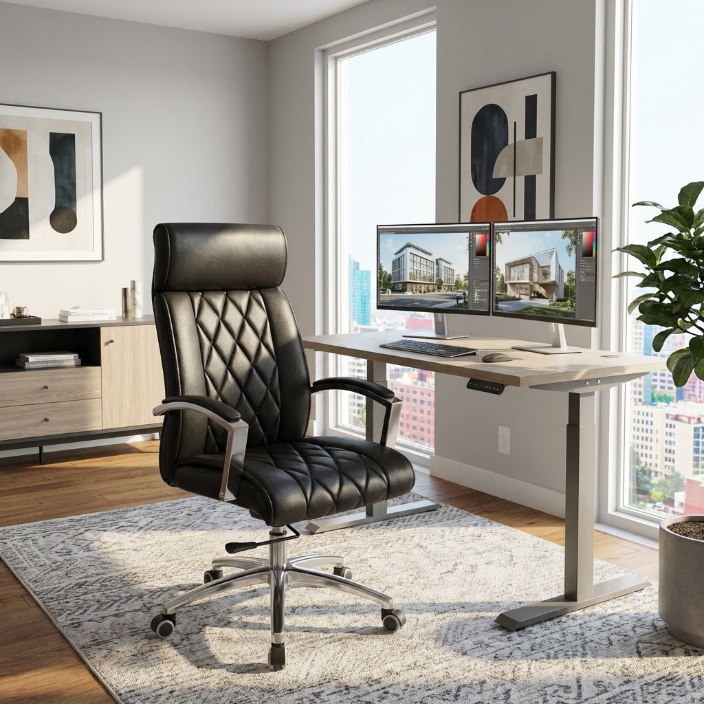 Lecce Diamond - Quilted Premium Leather Office Chair - Altera