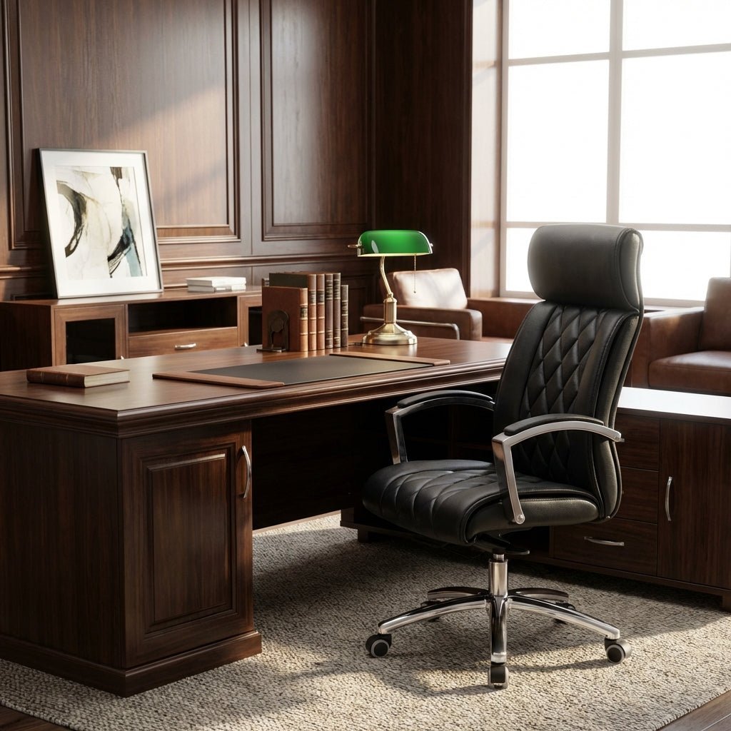 Lecce Diamond - Quilted Premium Leather Office Chair - Altera