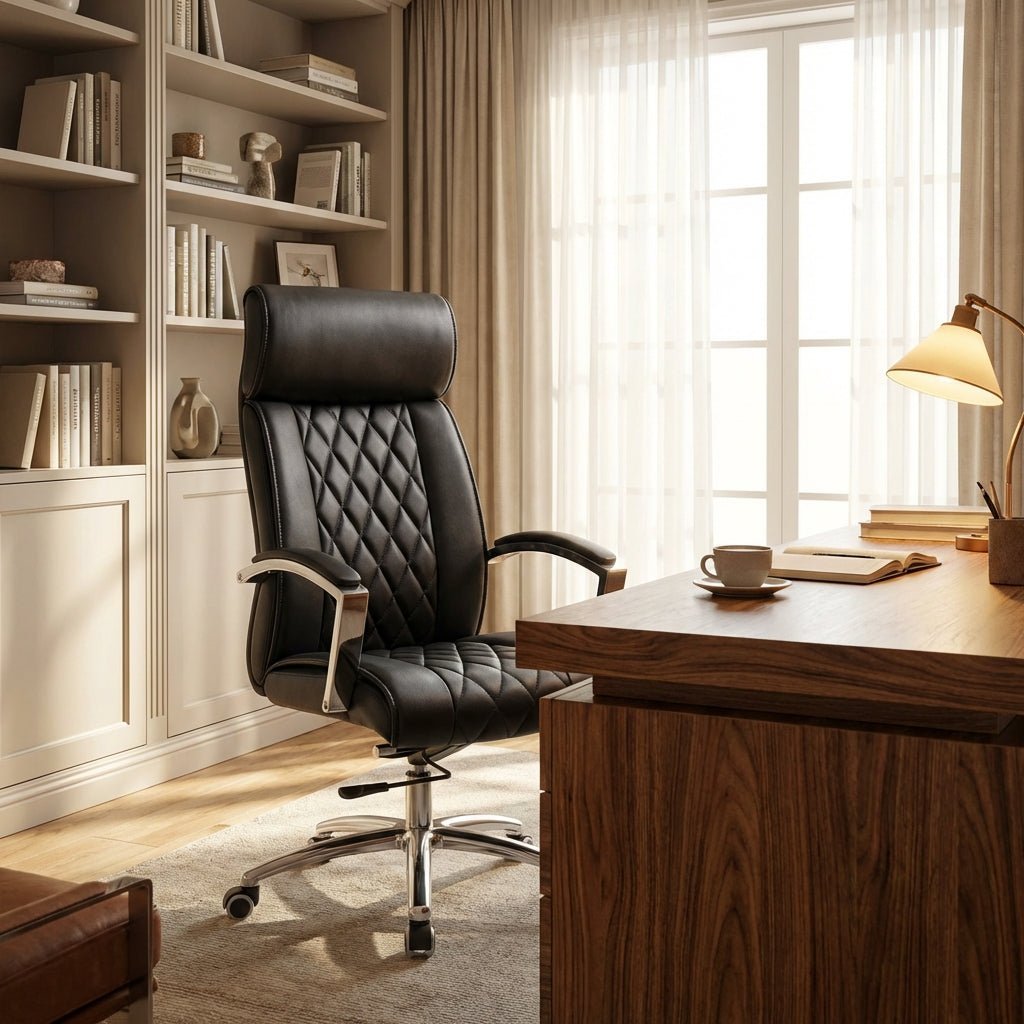 Lecce Diamond - Quilted Premium Leather Office Chair - Altera