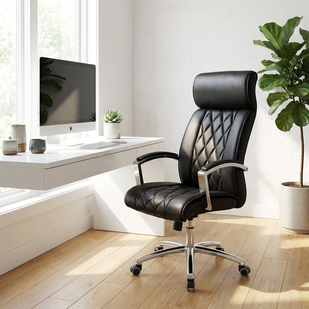 Lecce Diamond - Quilted Premium Leather Office Chair - Altera