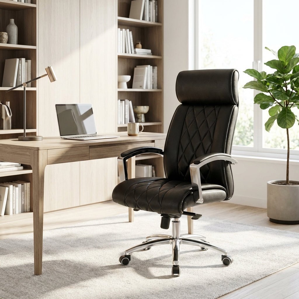 Lecce Diamond - Quilted Premium Leather Office Chair - Altera