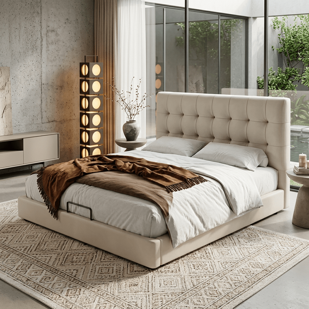 Leo Contemporary Eco - Leather Platform Bed - Altera