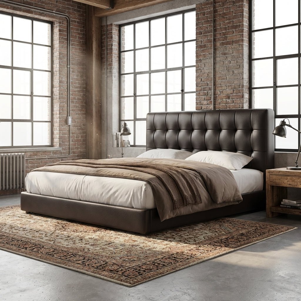 Leo Contemporary Eco - Leather Platform Bed - Altera