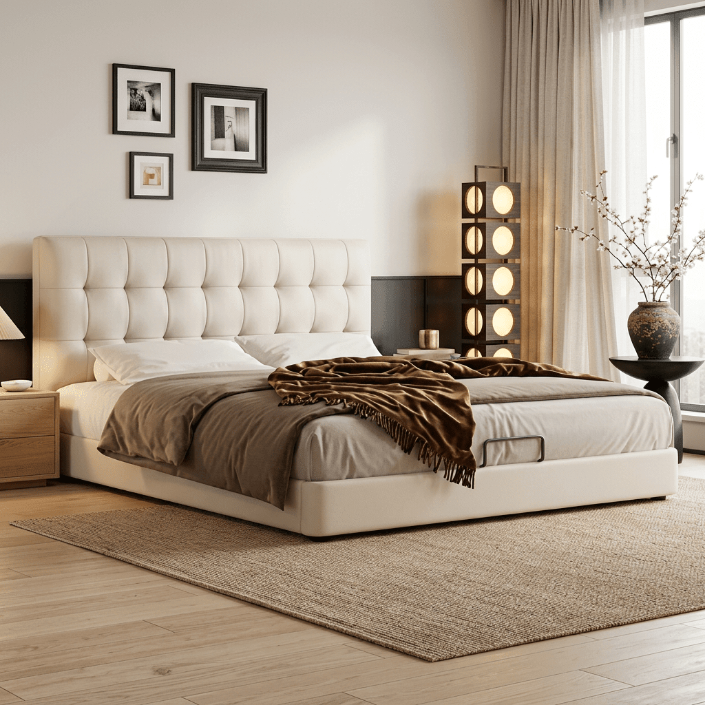Leo Contemporary Eco - Leather Platform Bed - Altera
