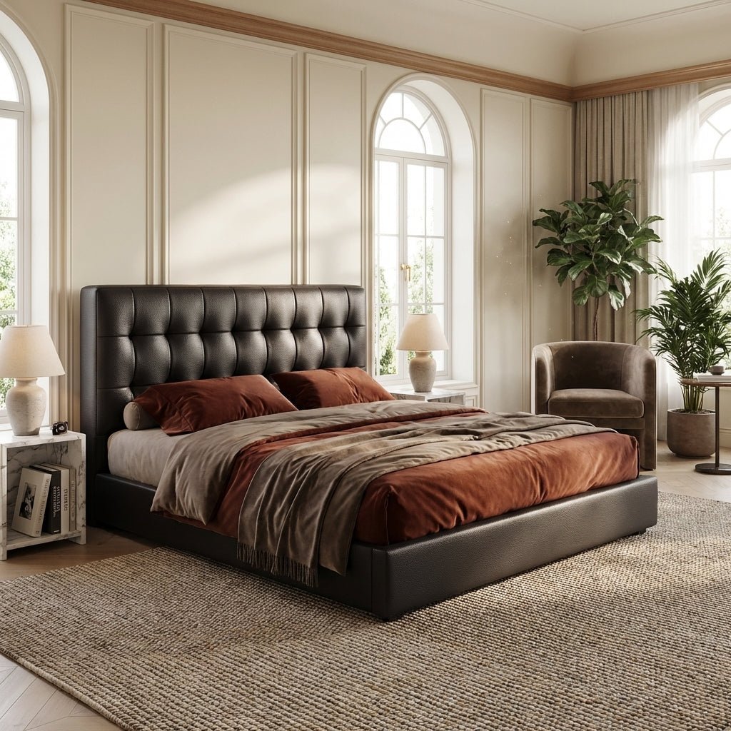 Leo Contemporary Eco - Leather Platform Bed - Altera