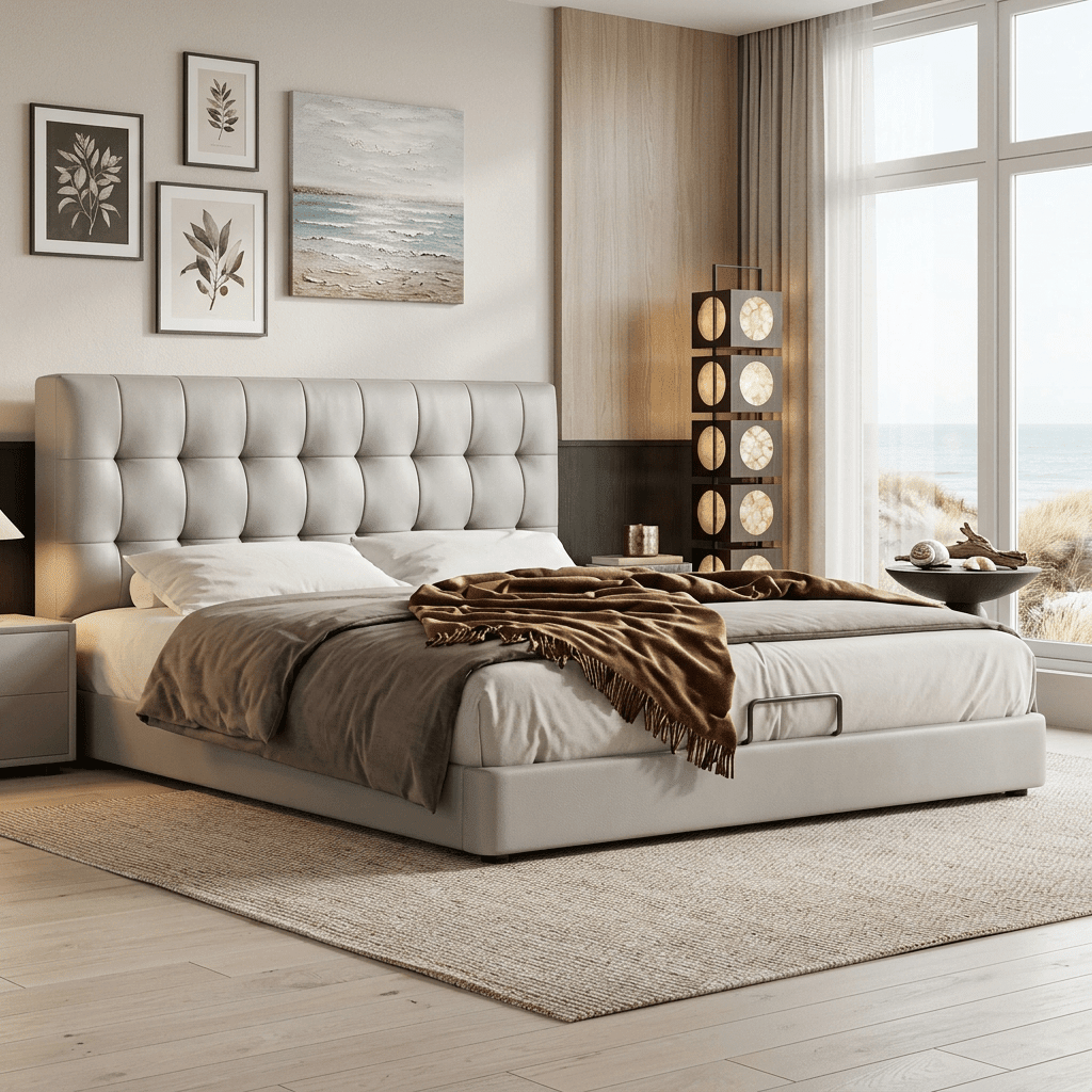 Leo Contemporary Eco - Leather Platform Bed - Altera