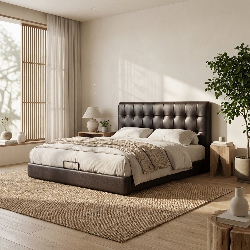 Leo Contemporary Eco - Leather Platform Bed - Altera