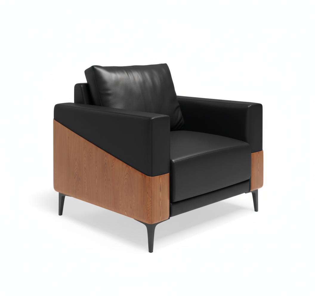 Lexington Leather & Wood Armchair