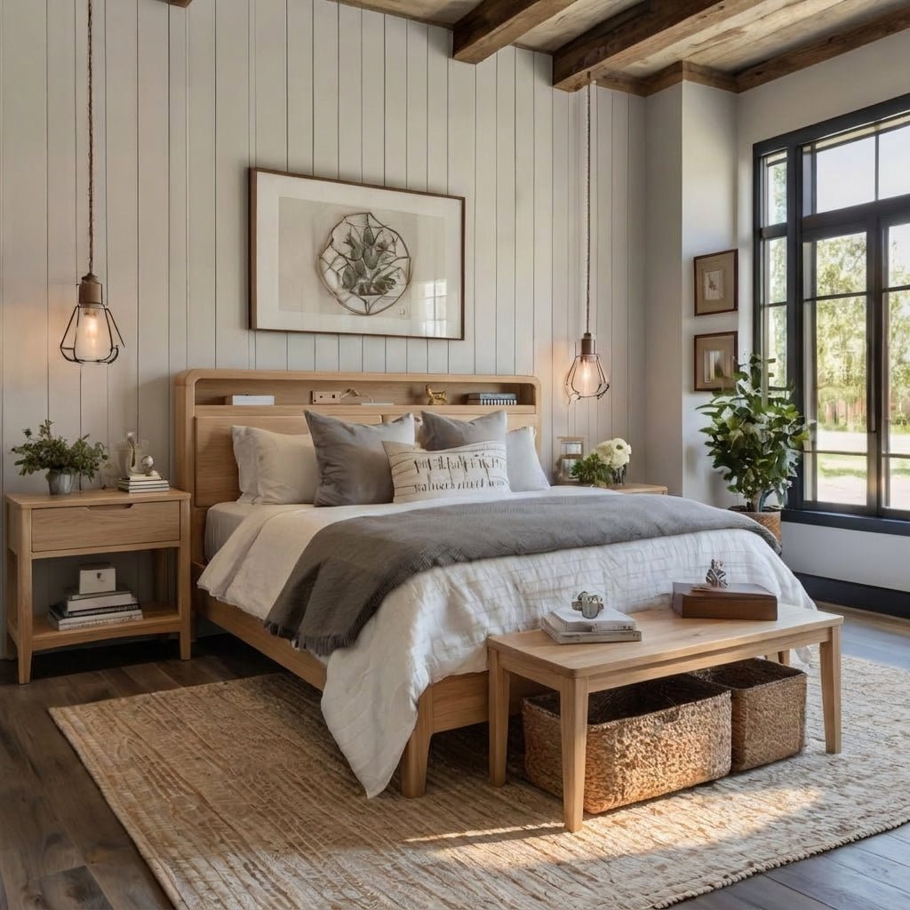 Liam Natural Wood Crafted Bed - Altera