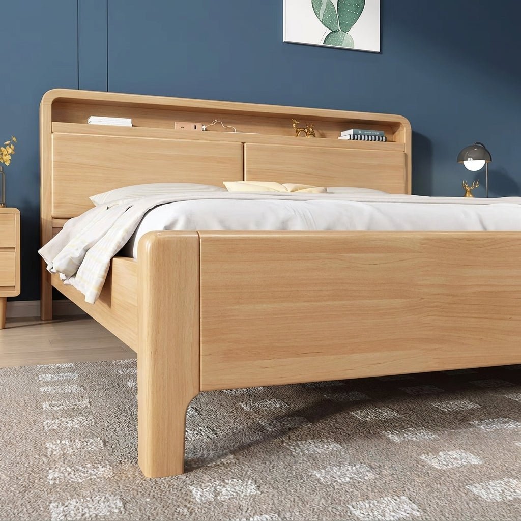 Liam Natural Wood Crafted Bed - Altera