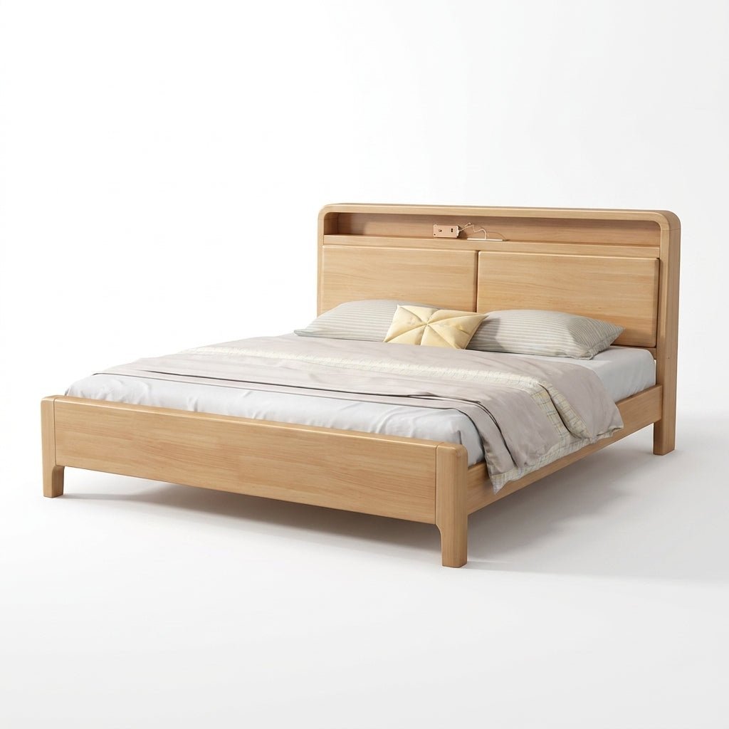 Liam Natural Wood Crafted Bed - Altera