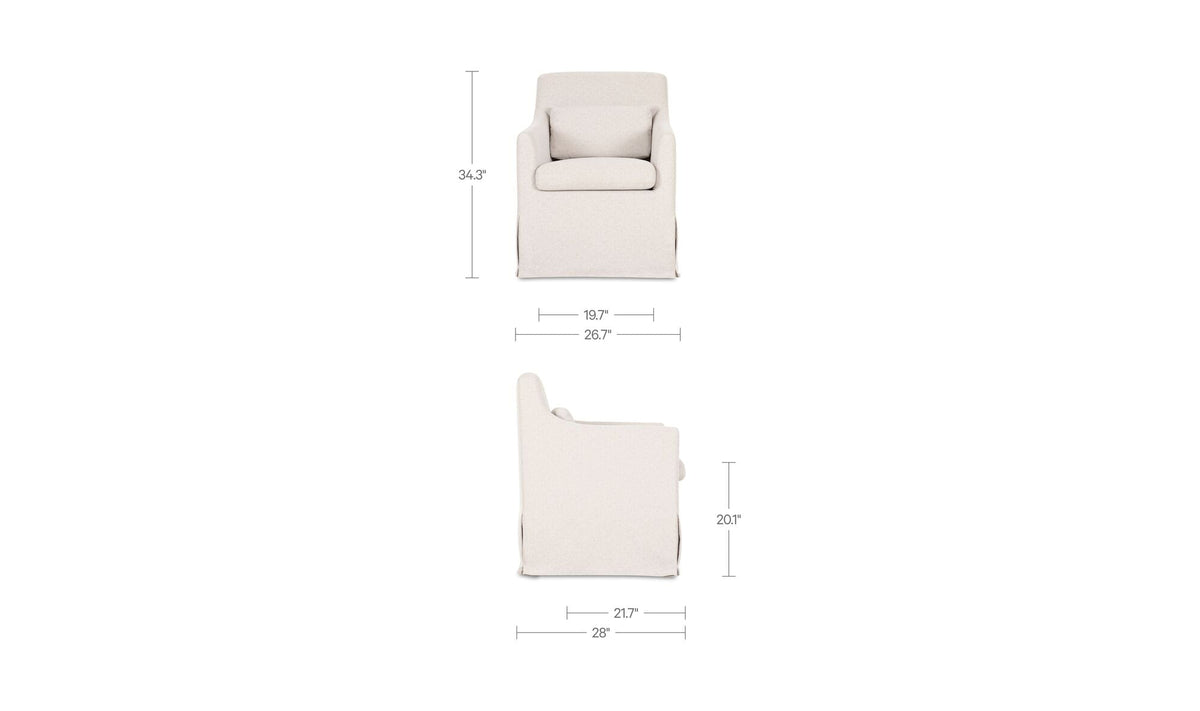 Lorna Slipcover Dining Chair Beige - Altera