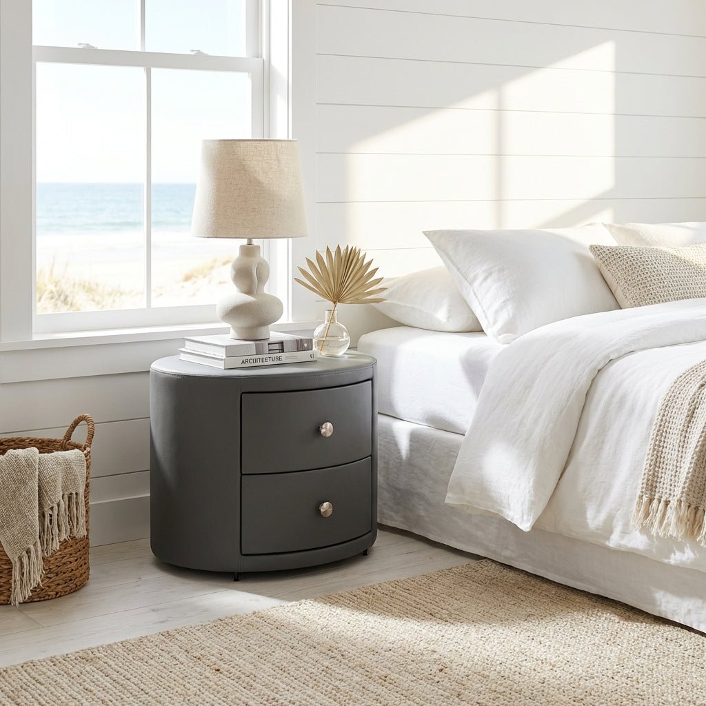 Luna Round Drum Nightstand - Altera
