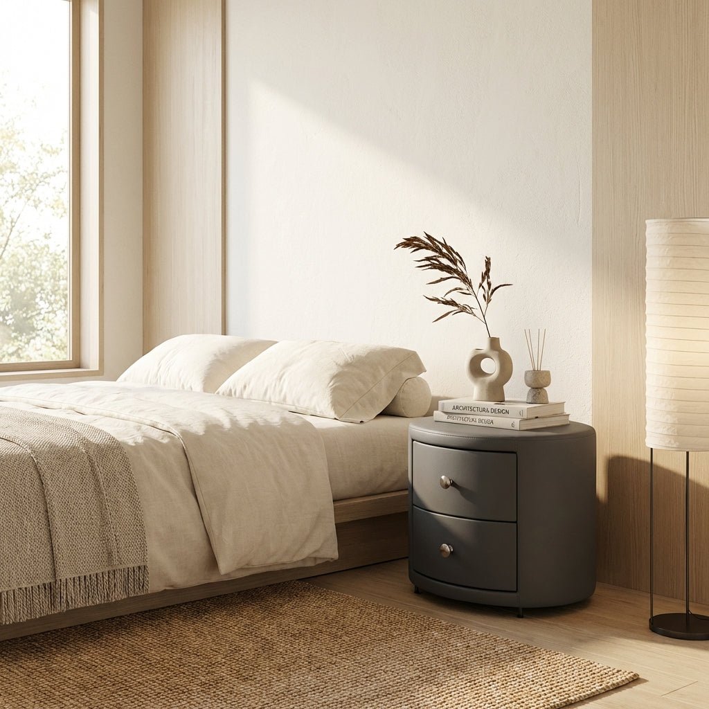 Luna Round Drum Nightstand - Altera