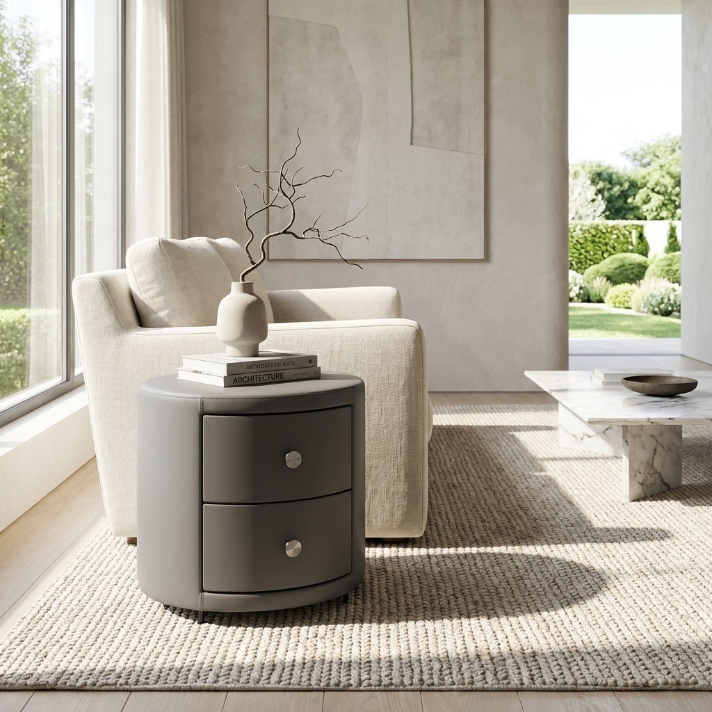 Luna Round Drum Nightstand - Altera