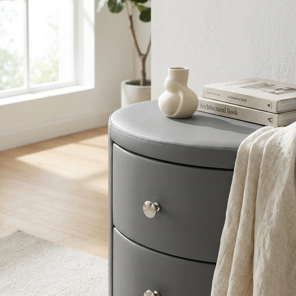 Luna Round Drum Nightstand - Altera