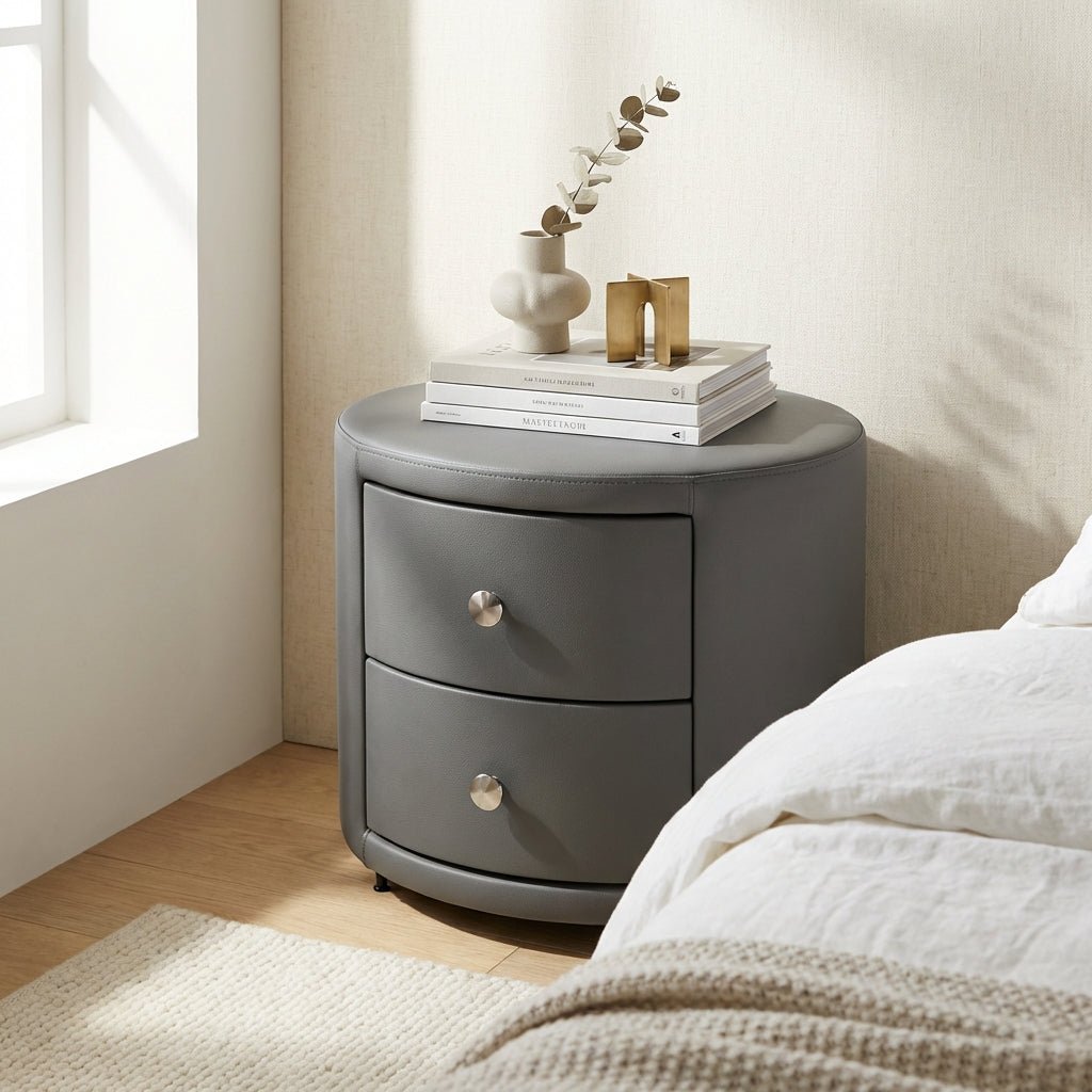 Luna Round Drum Nightstand - Altera