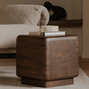 Epping Side Table in Dark Brown — styled in a living room