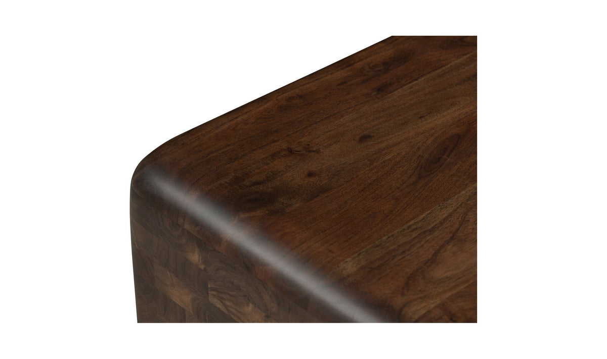 Epping Side Table in Dark Brown — acacia wood detail