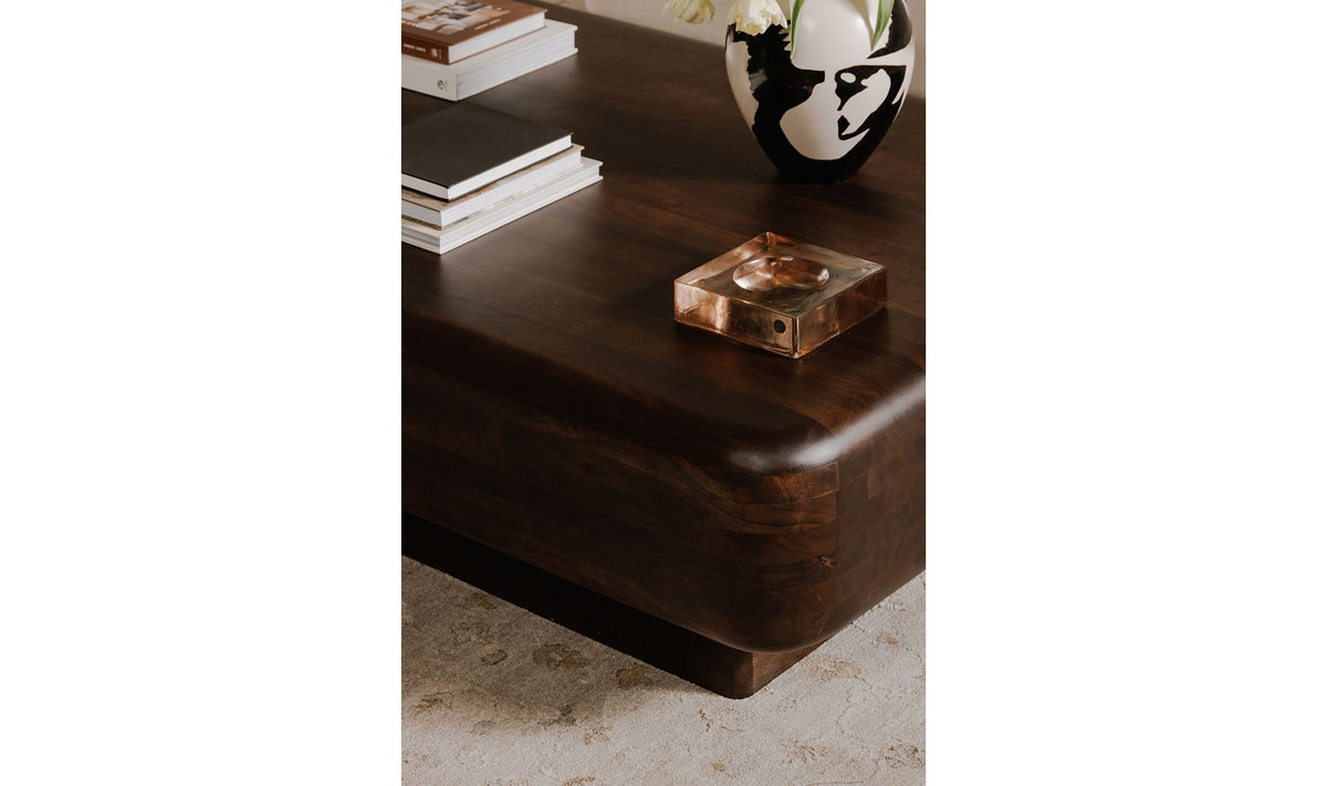 Epping Coffee Table in Dark Brown — styled in a living room