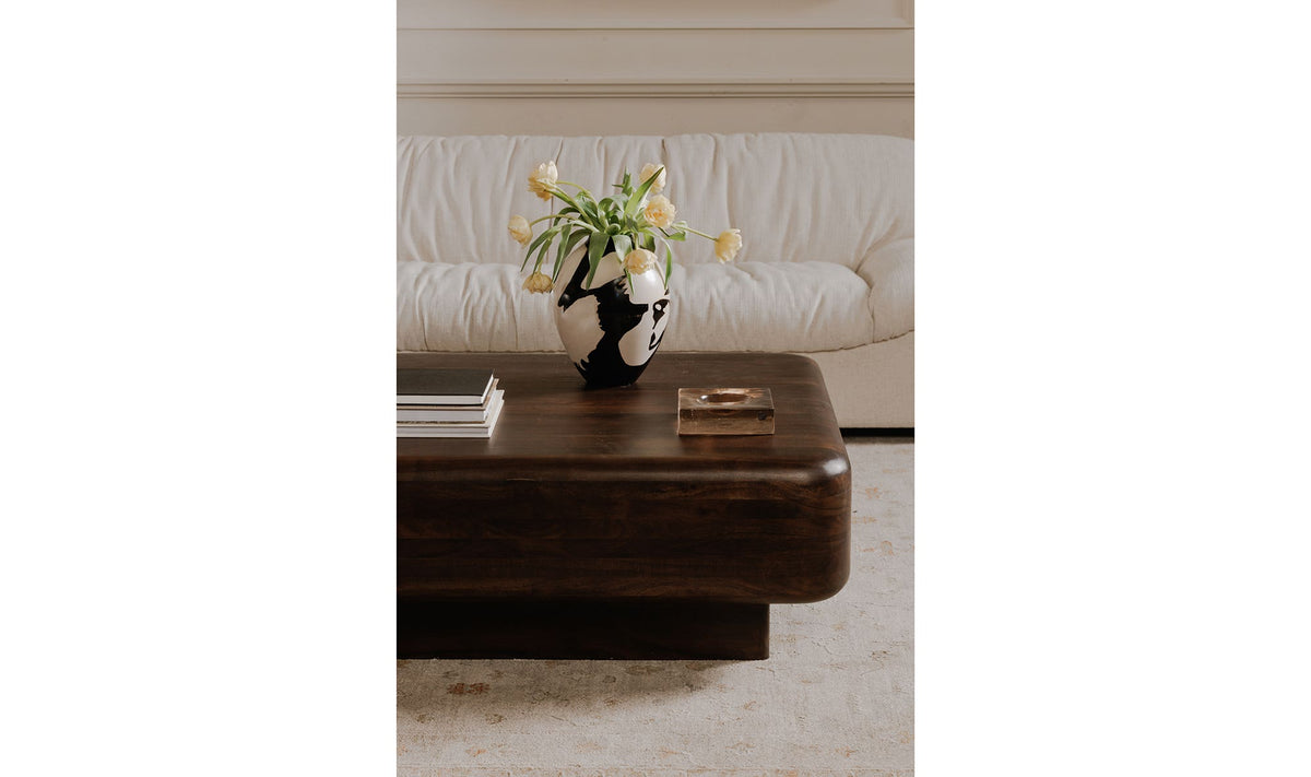 Epping Coffee Table in Dark Brown — styled in a living room