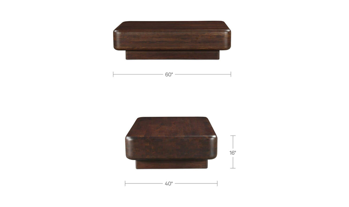 Epping Coffee Table in Dark Brown — dimensions diagram, 60" × 40"