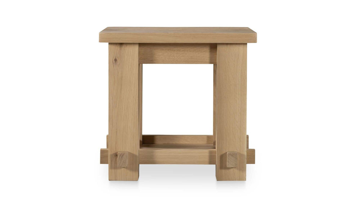 Mendip Side Table in Natural — solid oak, 22" × 21"