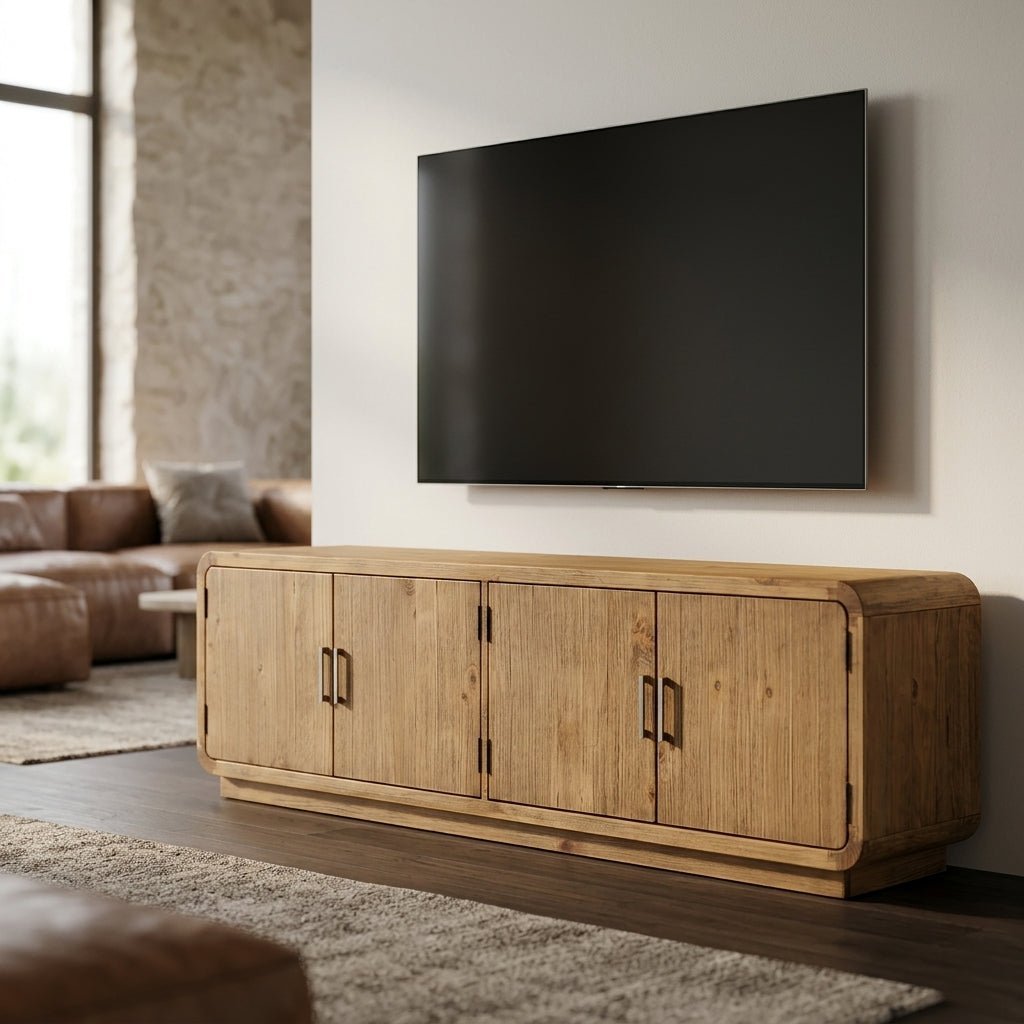 Machala Media Cabinet in Rustic Blonde - Altera
