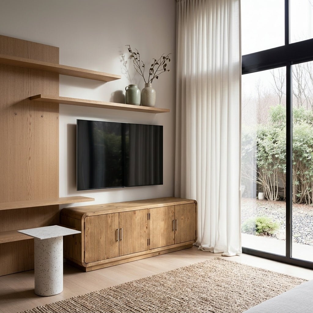 Machala Media Cabinet in Rustic Blonde - Altera