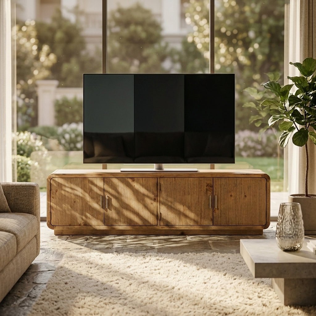 Machala Media Cabinet in Rustic Blonde - Altera