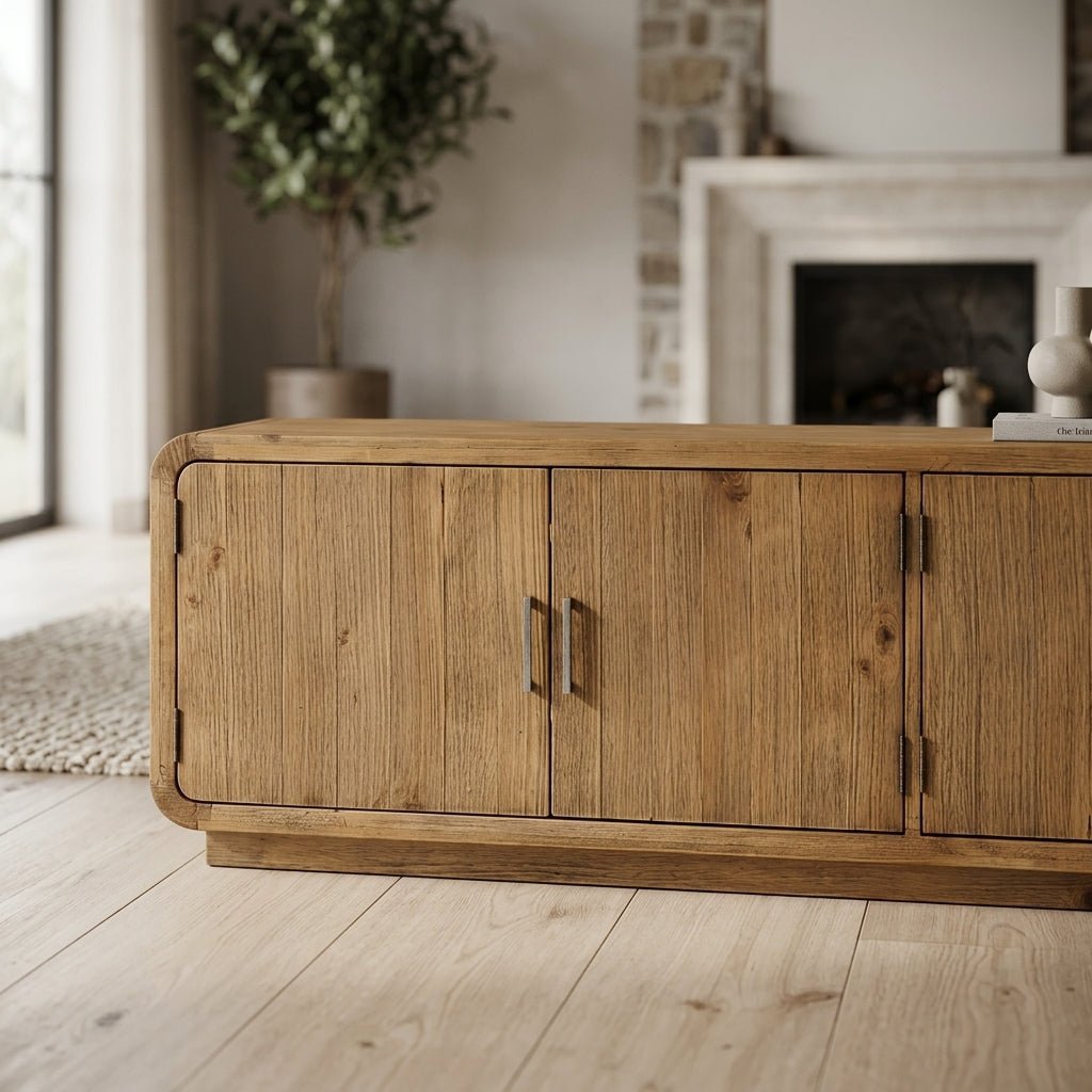 Machala Media Cabinet in Rustic Blonde - Altera