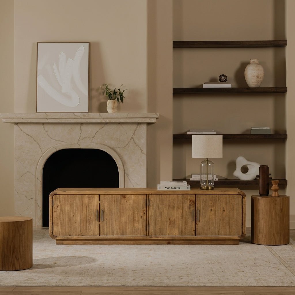 Machala Media Cabinet in Rustic Blonde - Altera