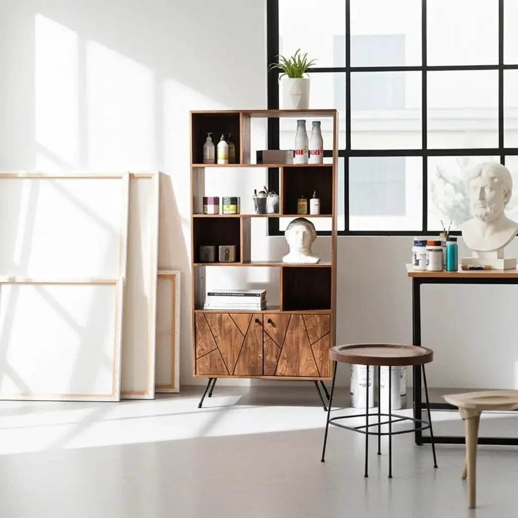 Malacca Bookcase in Acacia Wood - Altera