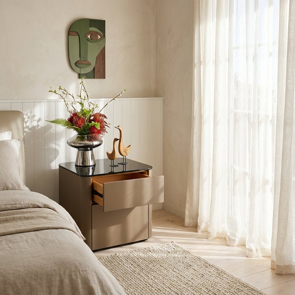 Malaga Two-Drawer Bedside Table - Altera