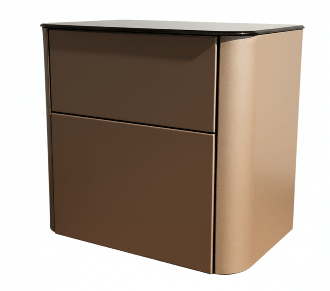 Malaga Two - Drawer Bronze Bedside Table - Altera