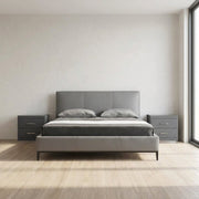 Melbourne Grey Leather Bed - Altera