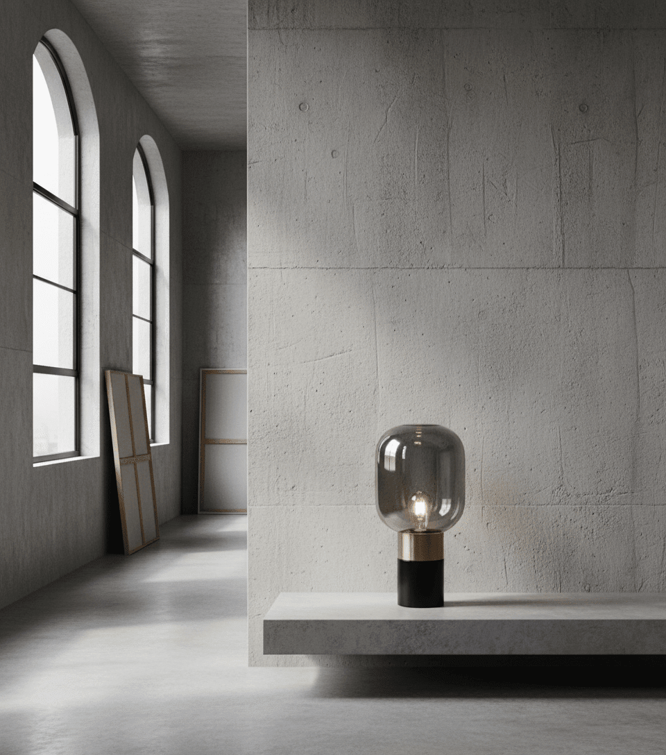 Midnight Smoke & Brass Table Light - Altera