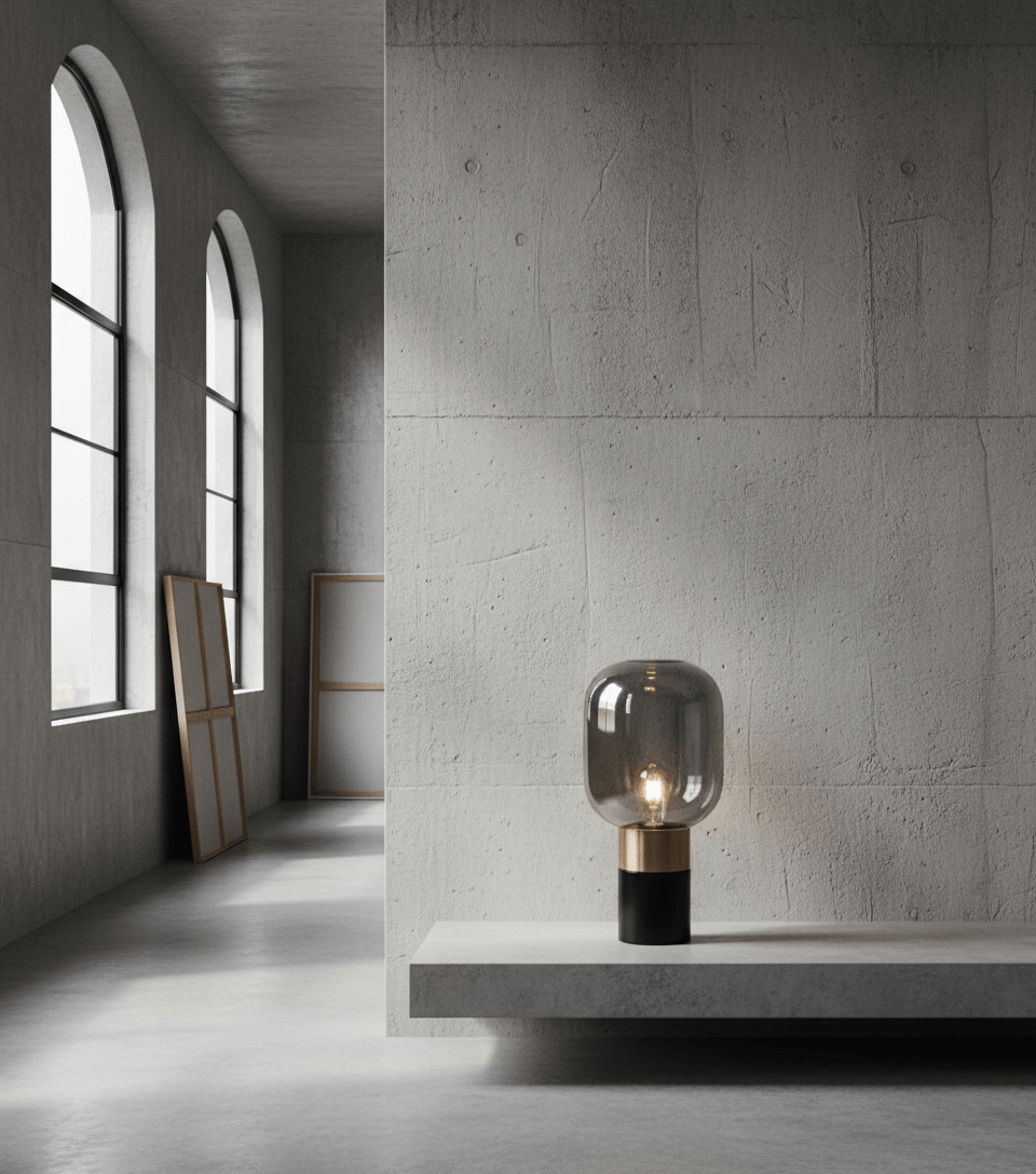 Midnight Smoke & Brass Table Light - Altera