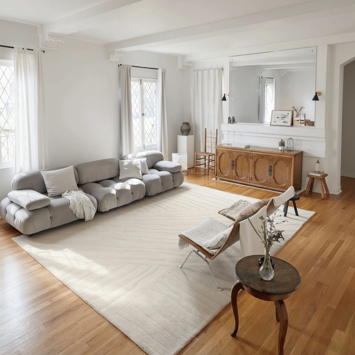 Minimalist Wave Tencel Carpet
